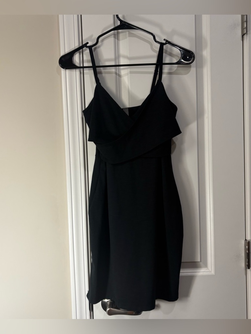 Beyond Yoga Black Heather Ribbed Cross Front Mini Dress Activewear Sz Women’s XS